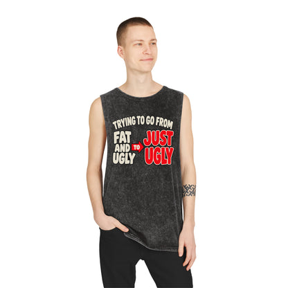 Trying to Go from Fat and Ugly to Just Ugly – Arrow – Stonewash Tank