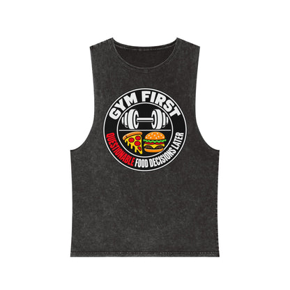Gym First / Questionable Food Decisions Later – Stonewash Tank