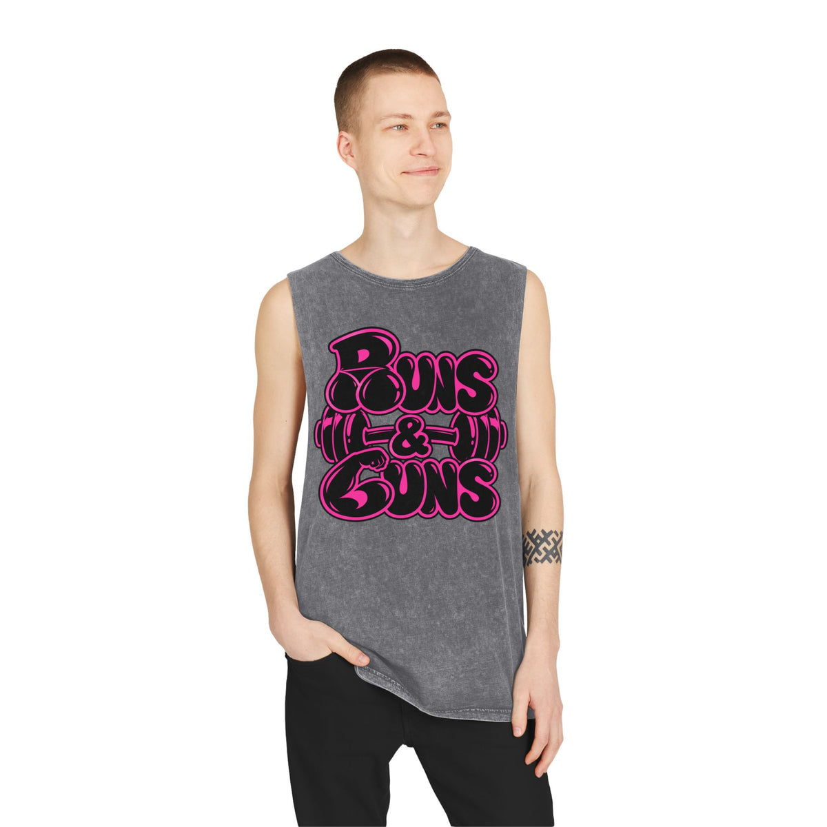 Buns and Guns – Stonewash Tank