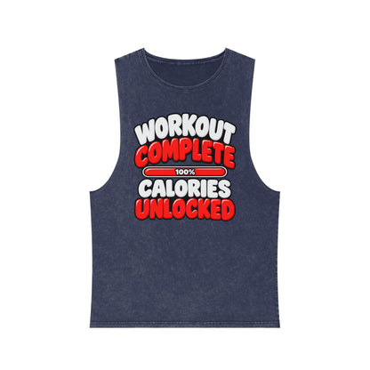 Workout Complete — Calories Unlocked – Stonewash Tank
