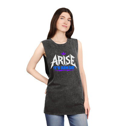 Arise, It’s Arm Day — Minimal Crown – Stonewash Tank