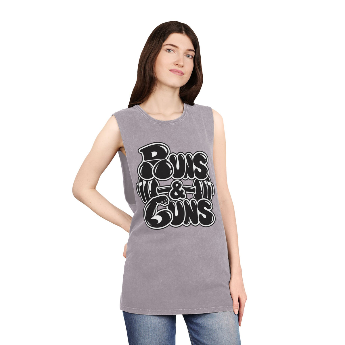 Buns & Guns – Stonewash Tank