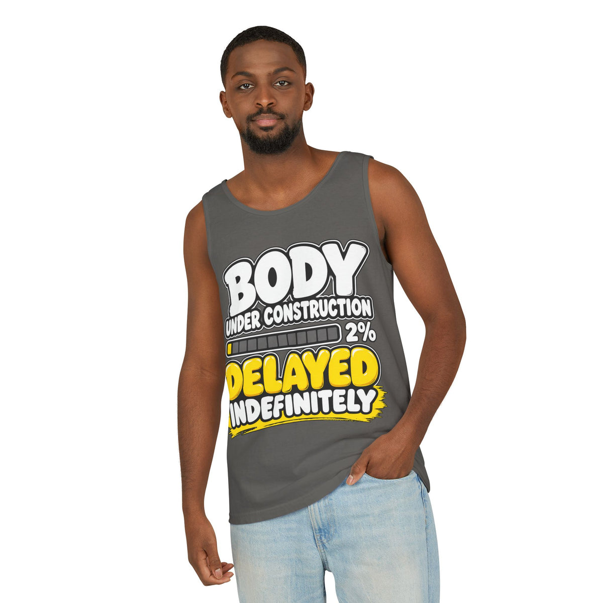 Body Under Construction – 2 Percent – Comfort Colors Garment-Dyed Tank