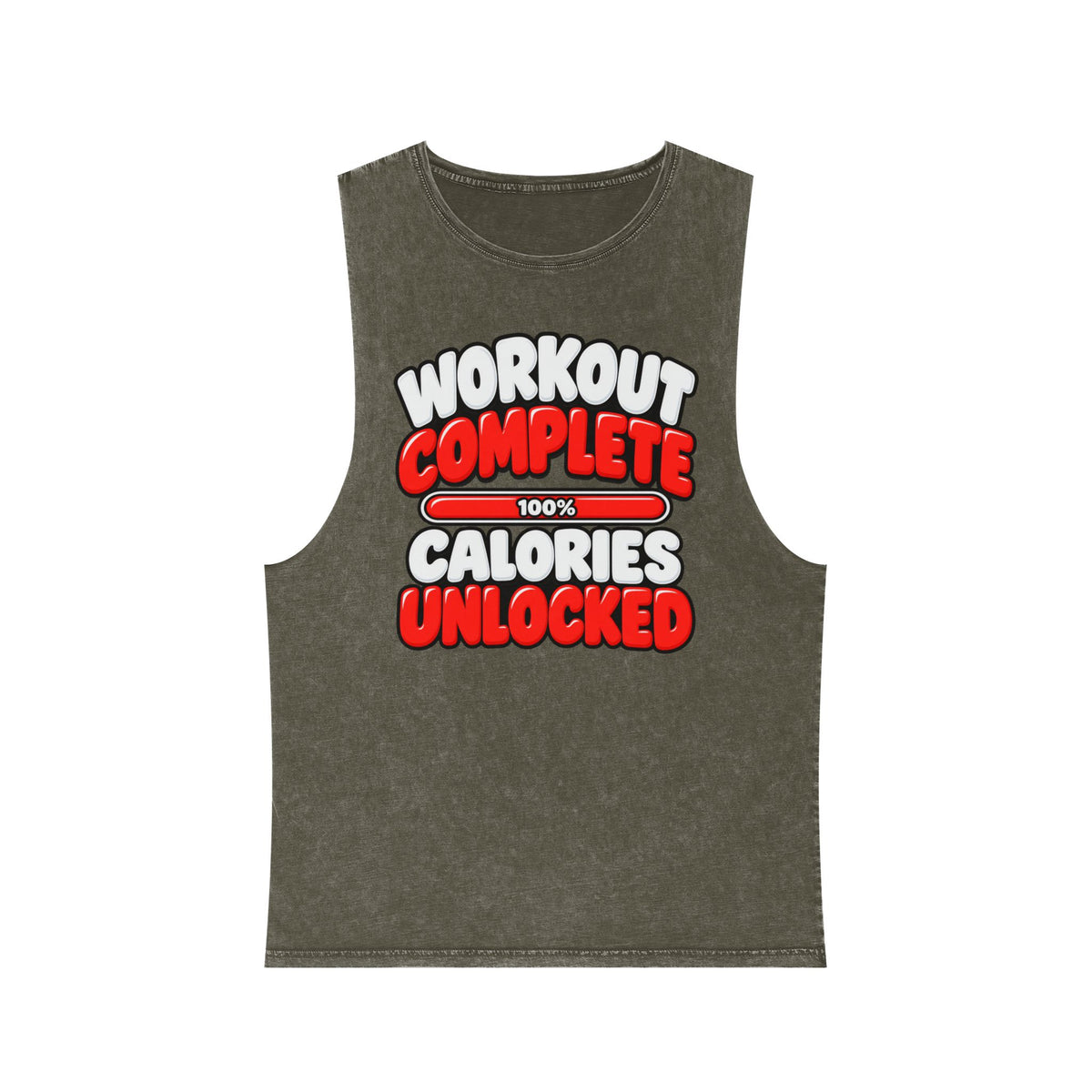 Workout Complete — Calories Unlocked – Stonewash Tank