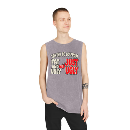 Trying to Go from Fat and Ugly to Just Ugly – Arrow – Stonewash Tank