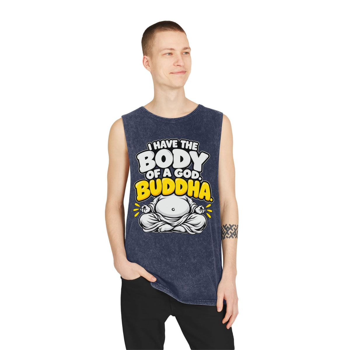 I Have the Body of a God: Buddha – Stonewash Tank