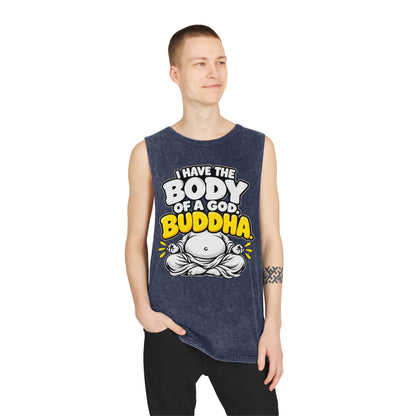 I Have the Body of a God: Buddha – Stonewash Tank