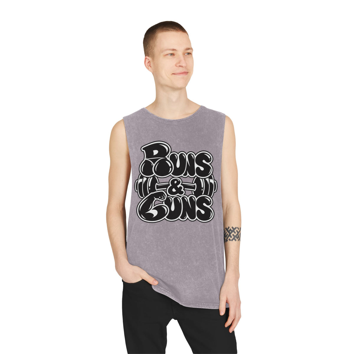 Buns & Guns – Stonewash Tank