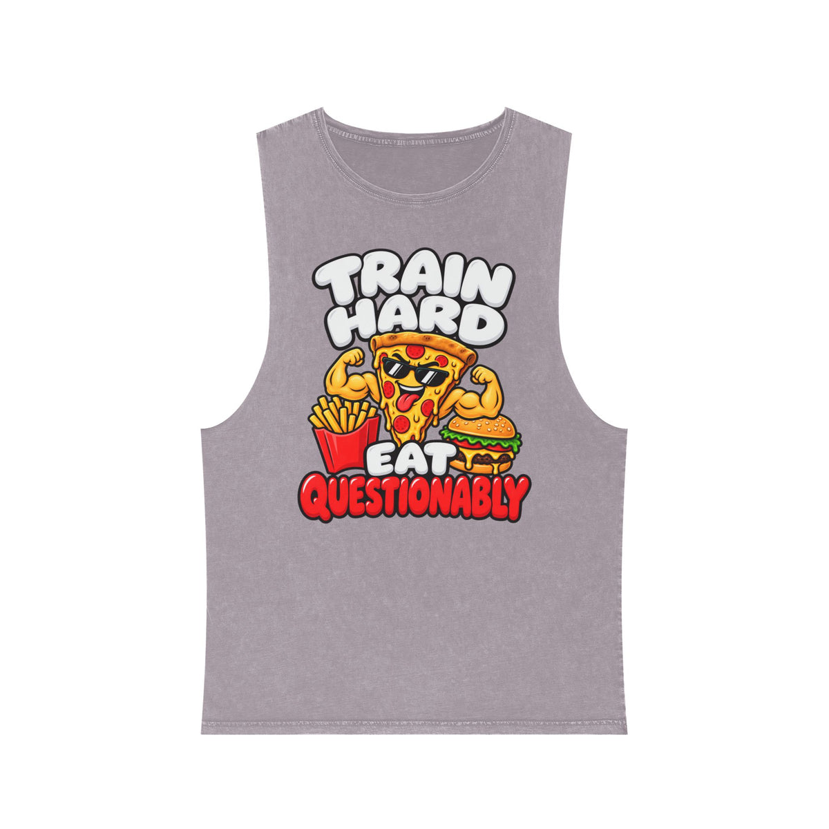 Train Hard Eat Questionably – Stonewash Tank