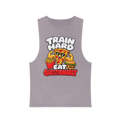 Train Hard Eat Questionably – Stonewash Tank