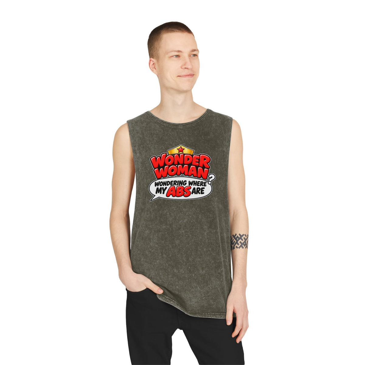 Wondering Where My Abs Are – Stonewash Tank