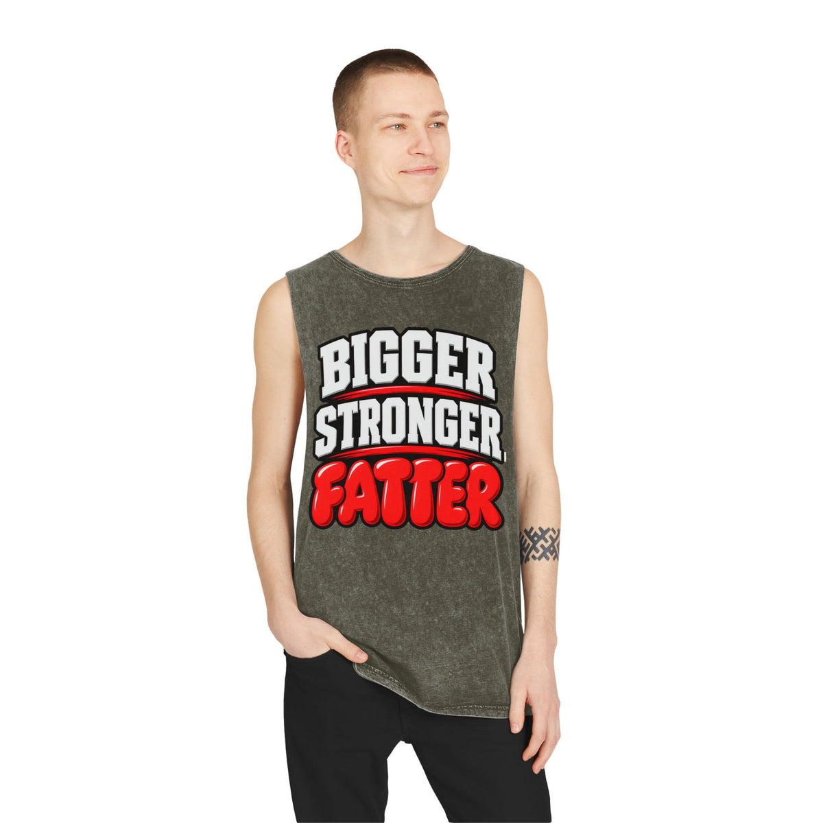 Bigger Stronger Fatter – Stonewash Tank