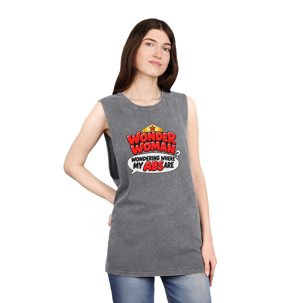 Wondering Where My Abs Are – Stonewash Tank