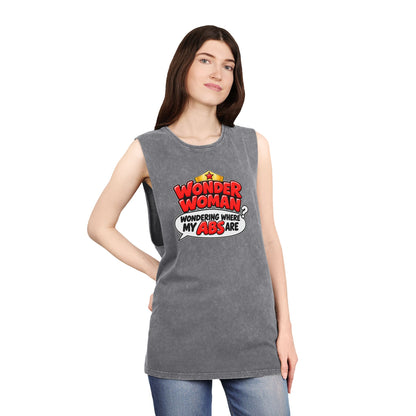 Wondering Where My Abs Are – Stonewash Tank