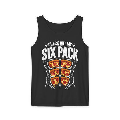 Check Out My Six Pack – Pizza – Comfort Colors Garment-Dyed Tank