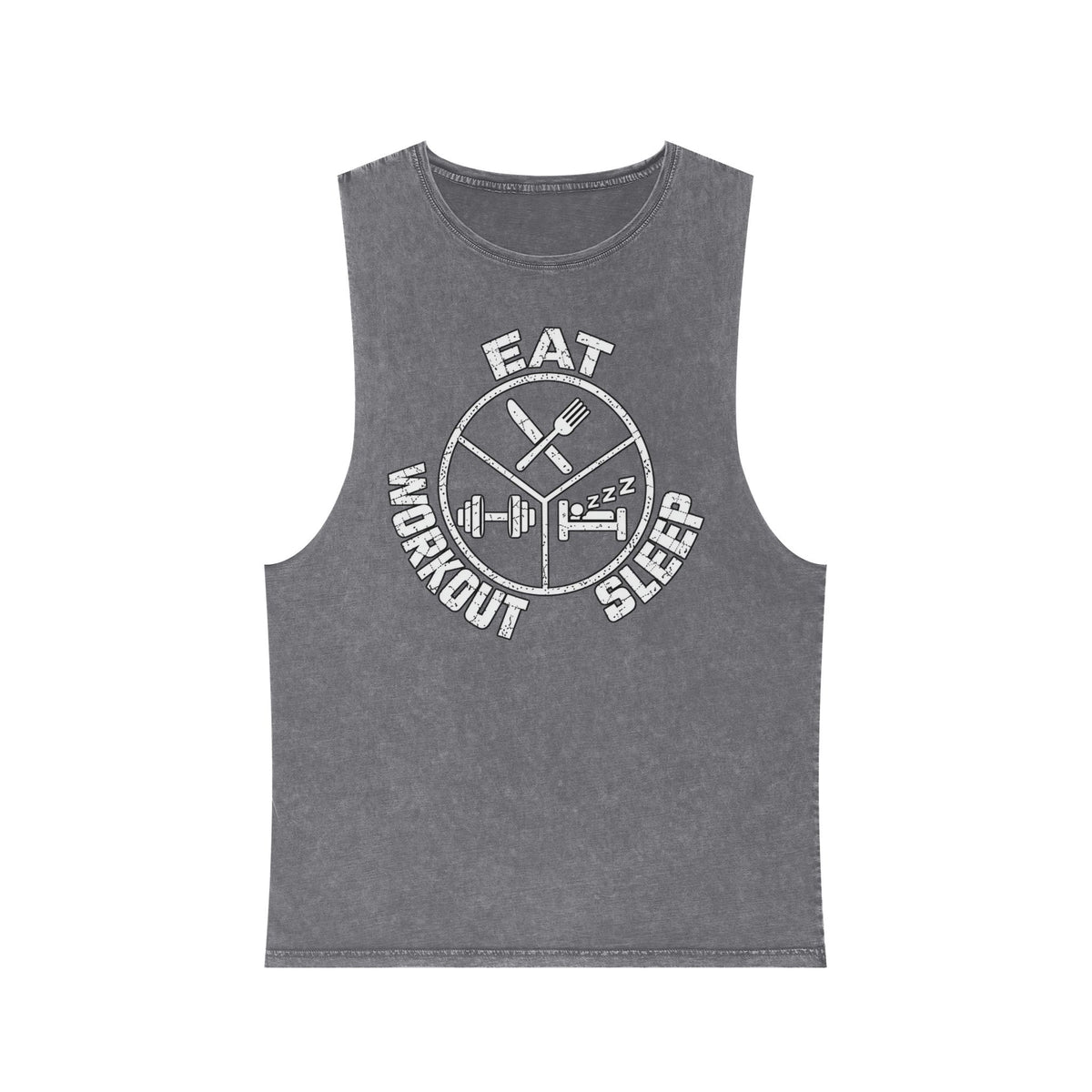 Eat Sleep Workout – Emblem – Stonewash Tank