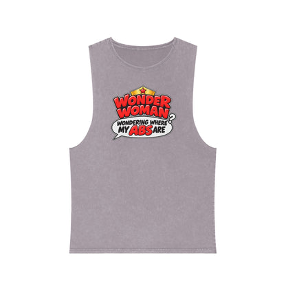 Wondering Where My Abs Are – Stonewash Tank