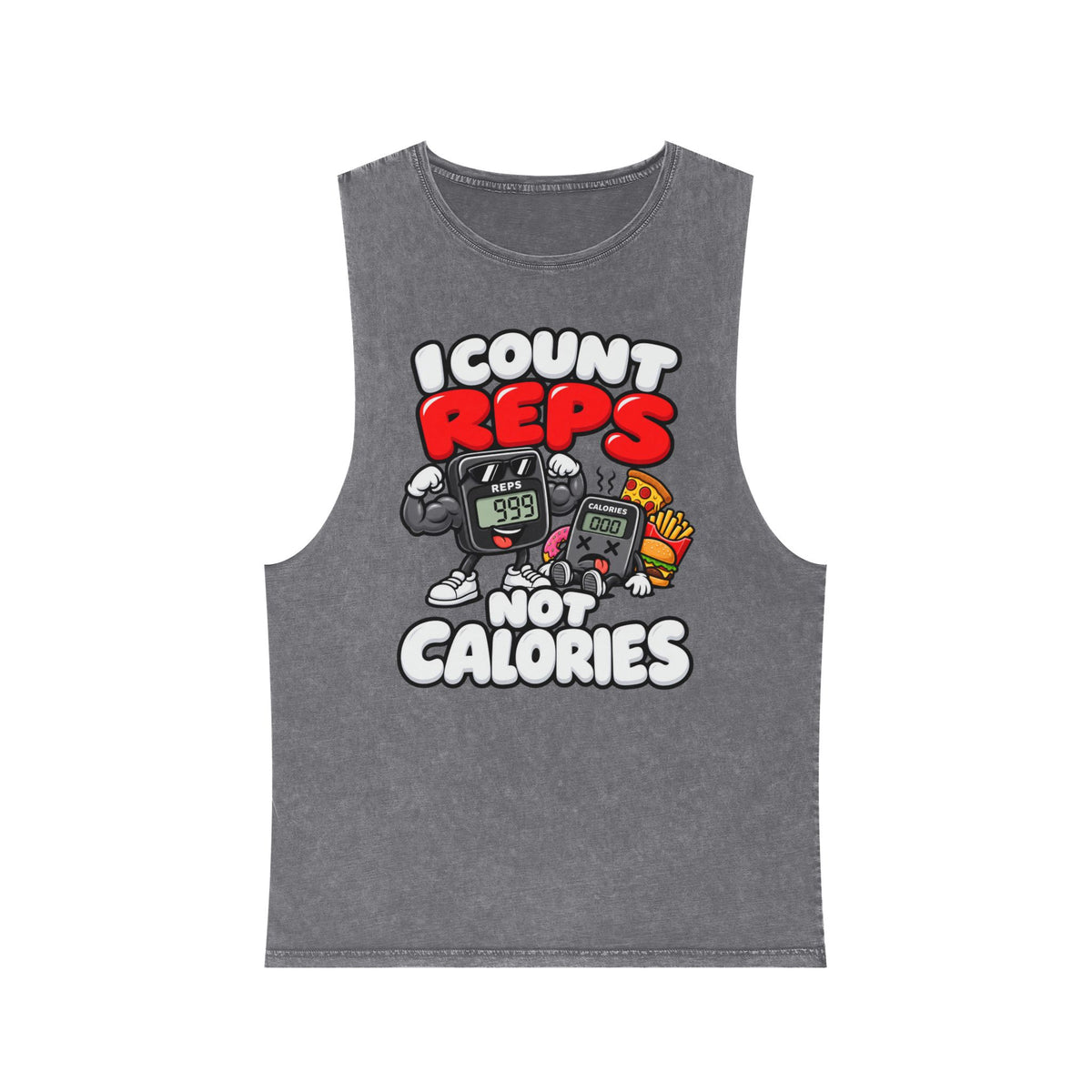 I Count Reps Not Calories – Stonewash Tank