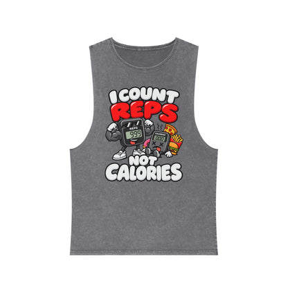 I Count Reps Not Calories – Stonewash Tank