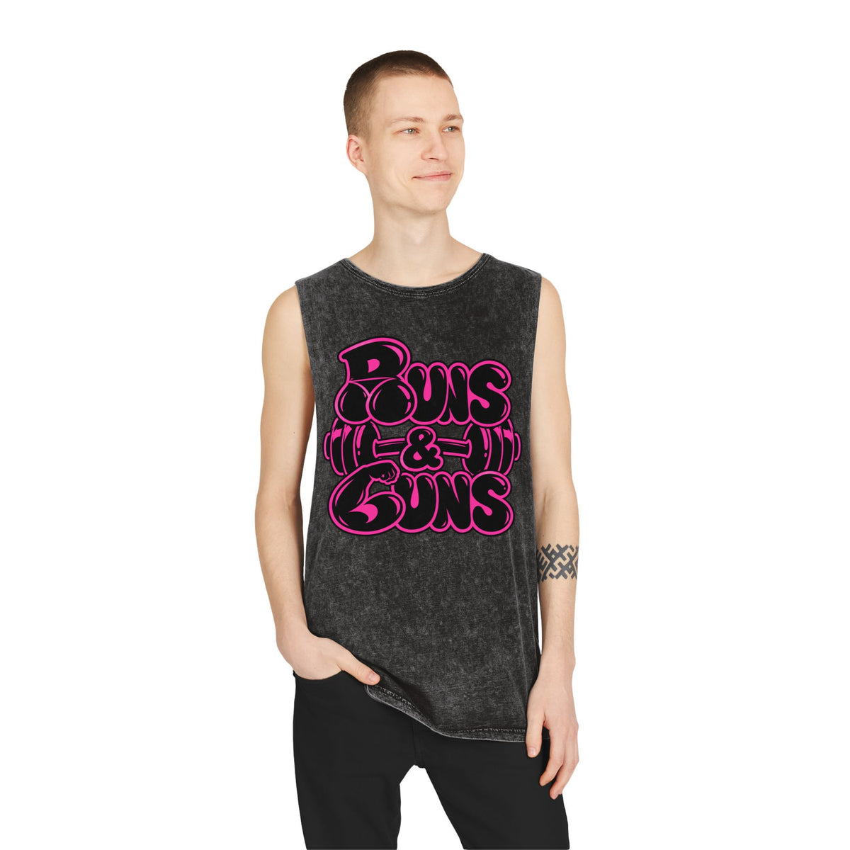 Buns and Guns – Stonewash Tank