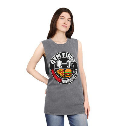Gym First / Questionable Food Decisions Later – Stonewash Tank