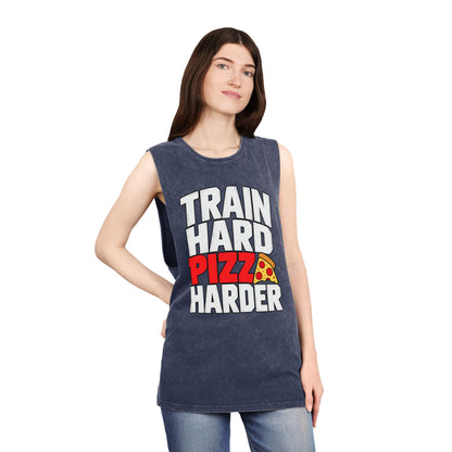 Train Hard Pizza Harder – Stonewash Tank