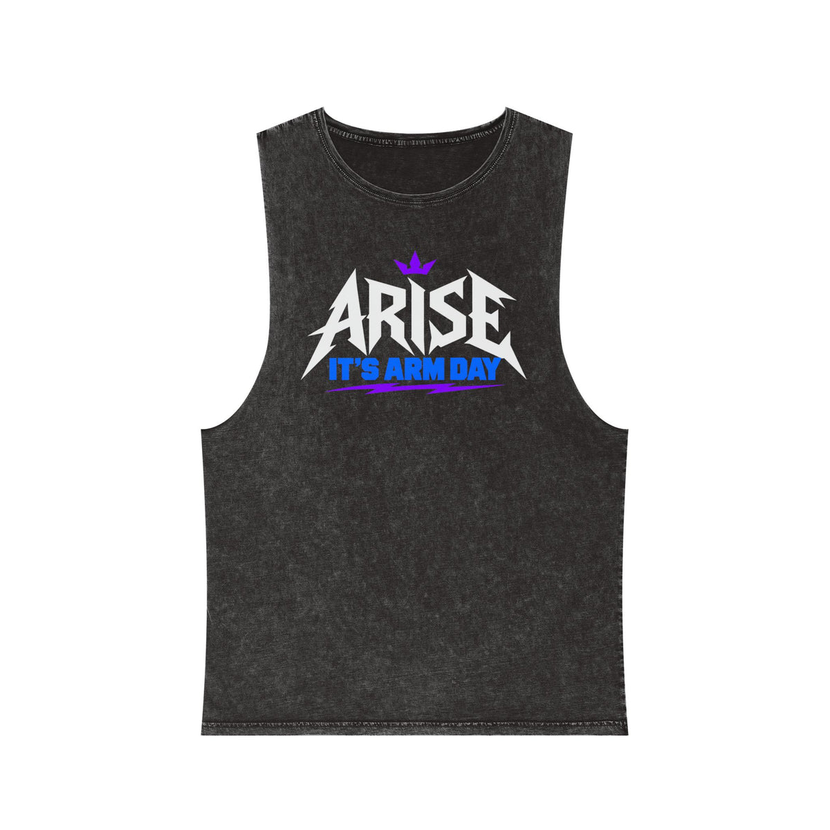 Arise, It’s Arm Day — Minimal Crown – Stonewash Tank