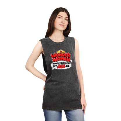 Wondering Where My Abs Are – Stonewash Tank