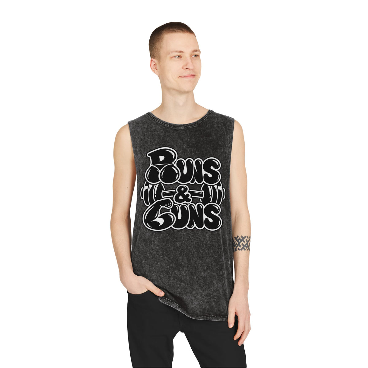 Buns & Guns – Stonewash Tank