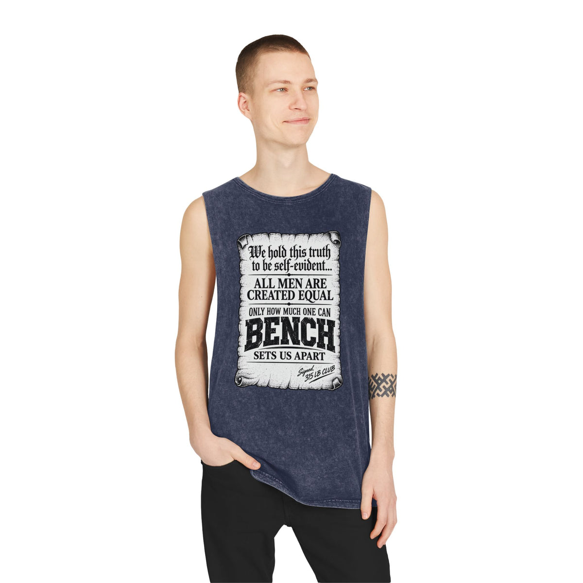 All Men Are Created Equal – Scroll Design – Stonewash Tank