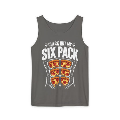 Check Out My Six Pack – Pizza – Comfort Colors Garment-Dyed Tank