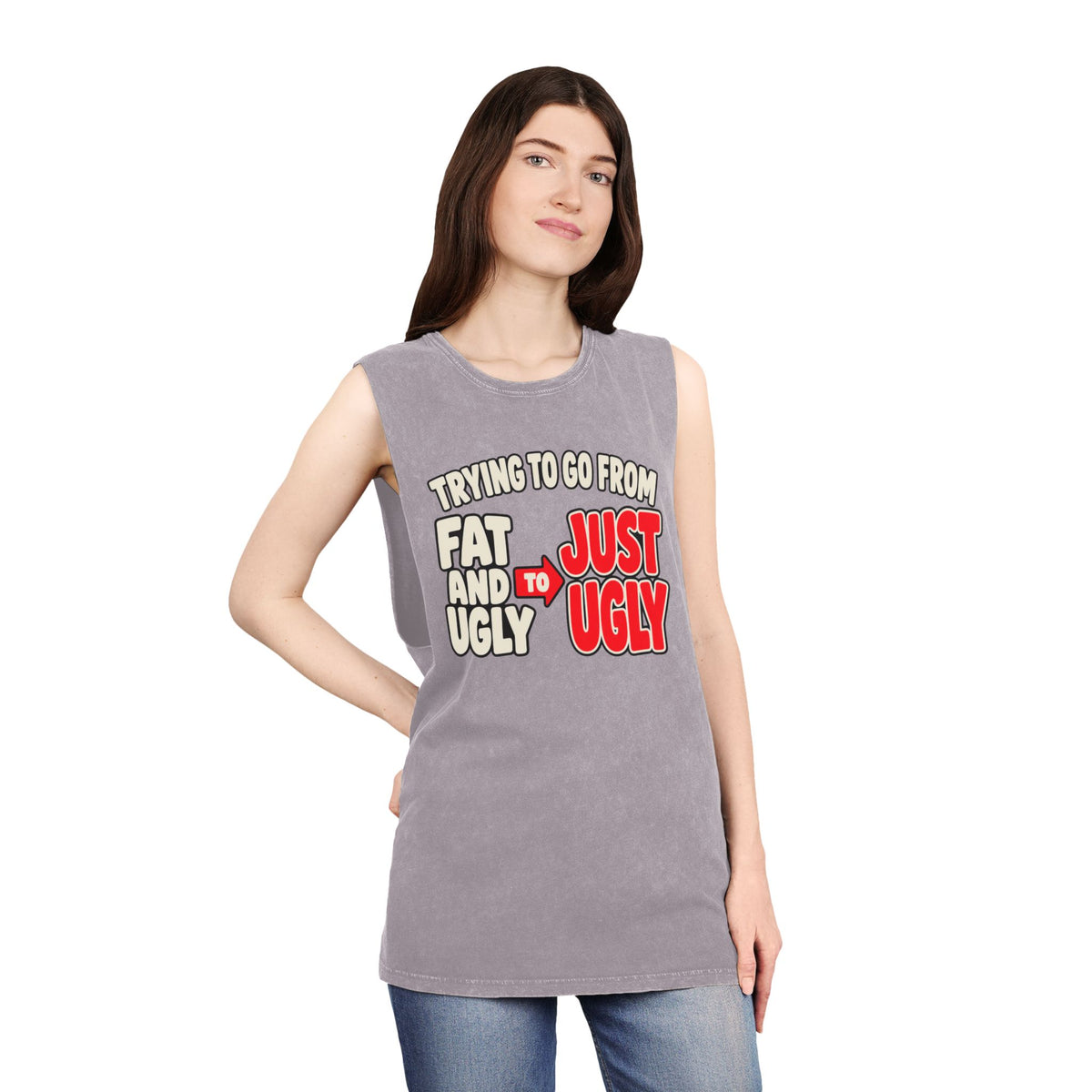 Trying to Go from Fat and Ugly to Just Ugly – Arrow – Stonewash Tank