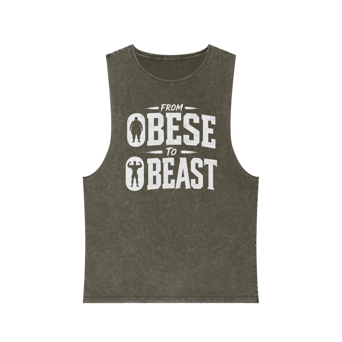 From Obese to Beast Stonewash Tank Top — Motivational Gym Workout Shirt