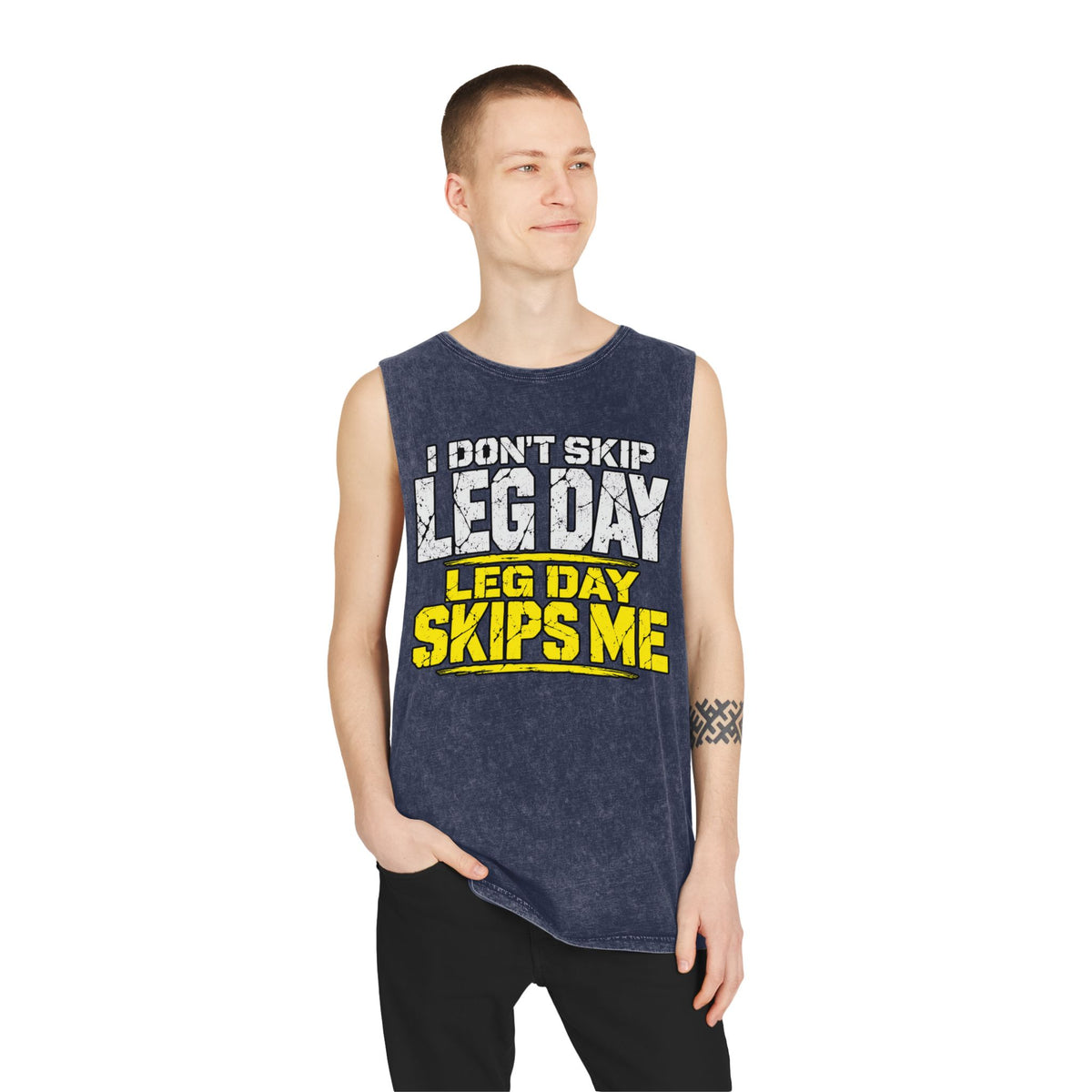 I Don't Skip Leg Day / Leg Day Skips Me – Stonewash Tank
