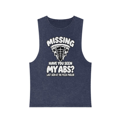 Missing: Have You Seen My Abs? / Last Seen at the Pizza Parlor – Stonewash Tank