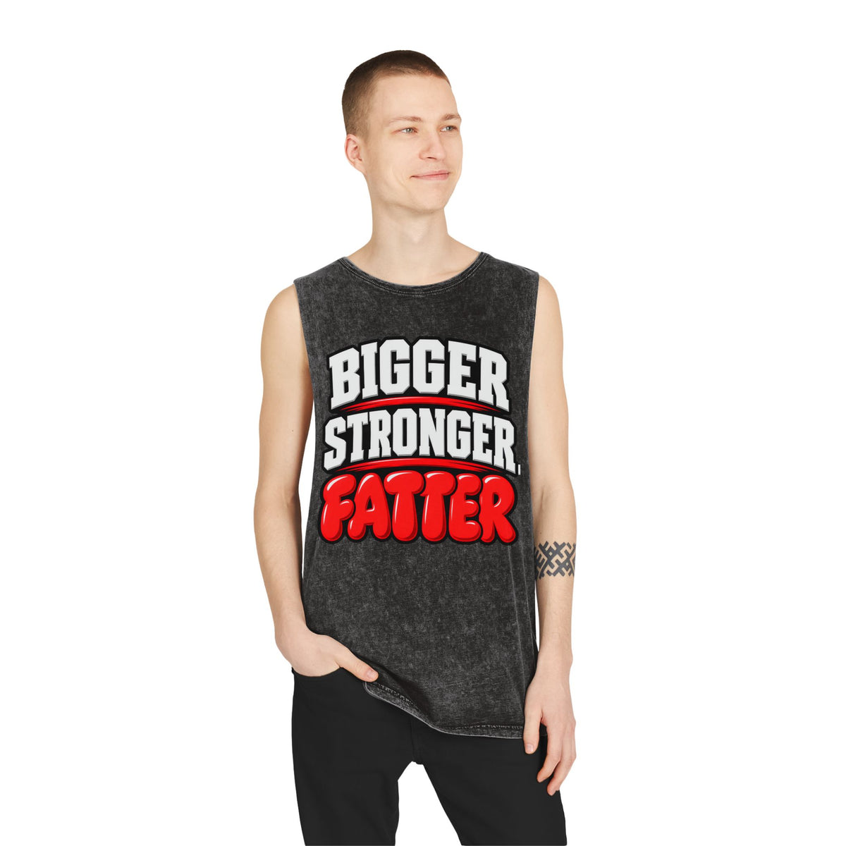 Bigger Stronger Fatter – Stonewash Tank