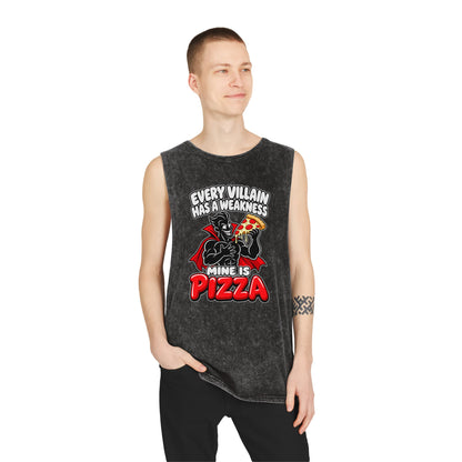 Every Villain Has a Weakness: Pizza – Stonewash Tank