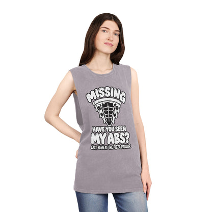 Missing: Have You Seen My Abs? / Last Seen at the Pizza Parlor – Stonewash Tank