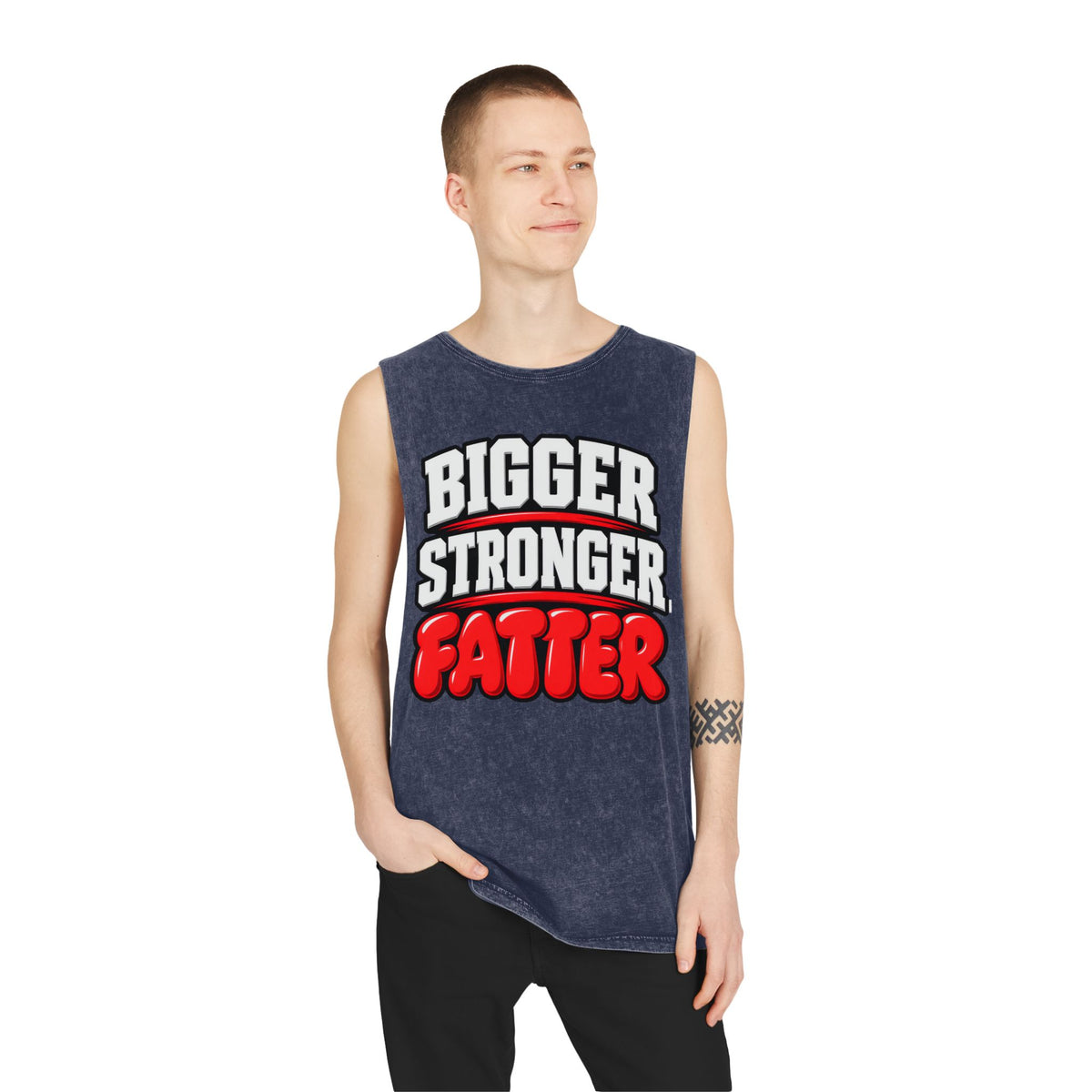 Bigger Stronger Fatter – Stonewash Tank