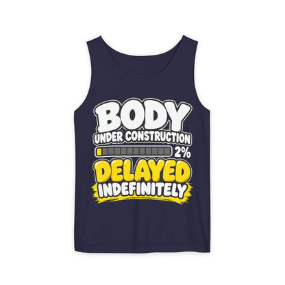 Body Under Construction – 2 Percent – Comfort Colors Garment-Dyed Tank
