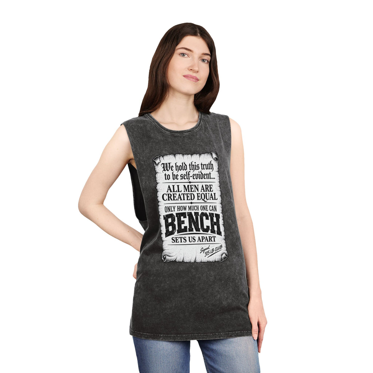 All Men Are Created Equal – Scroll Design – Stonewash Tank