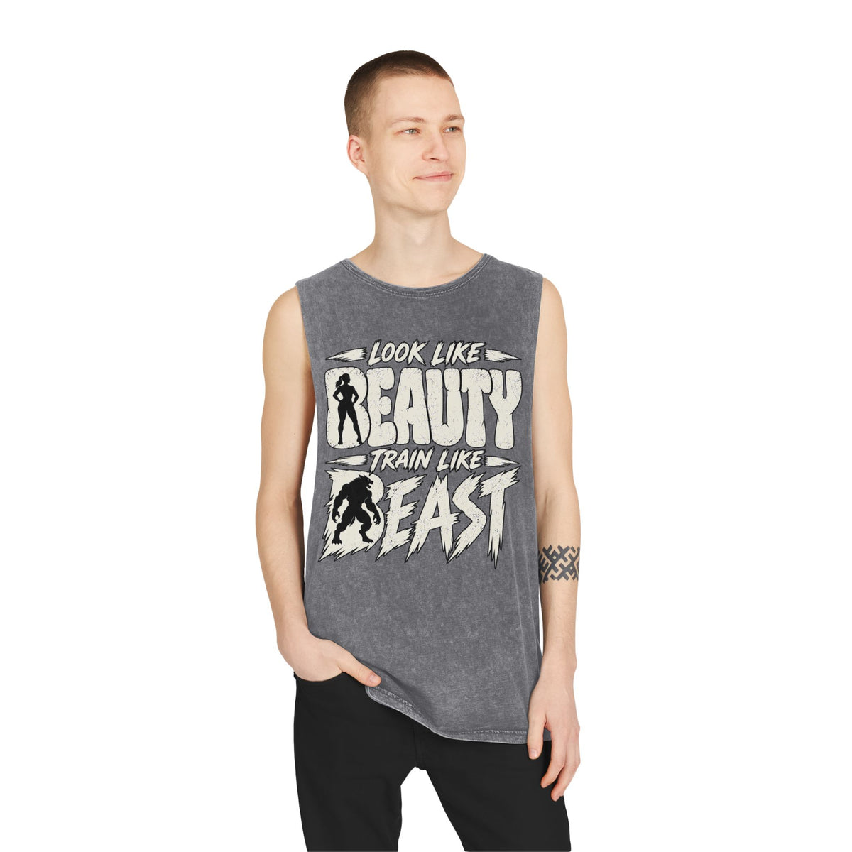 Look Like Beauty / Train Like Beast – Stonewash Tank