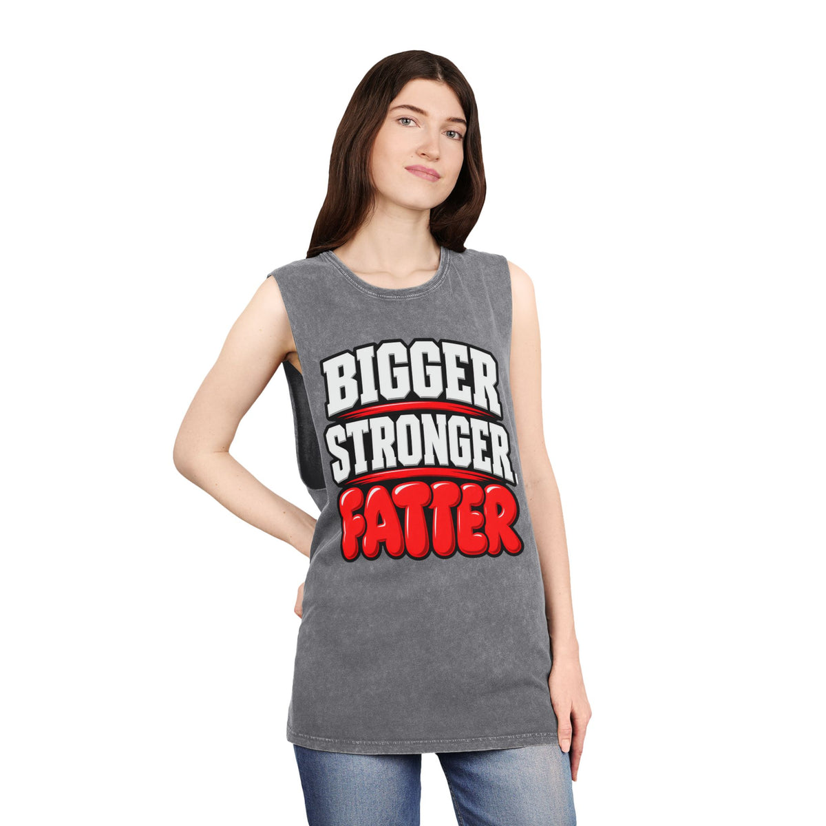 Bigger Stronger Fatter – Stonewash Tank