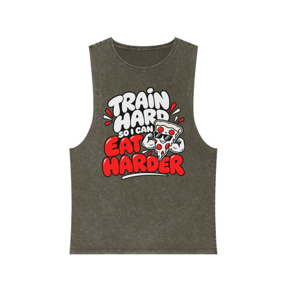 I Train Hard So I Can Eat Harder – Stonewash Tank