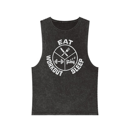 Eat Sleep Workout – Emblem – Stonewash Tank
