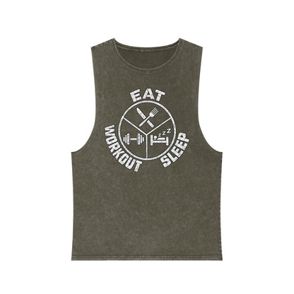 Eat Sleep Workout – Emblem – Stonewash Tank