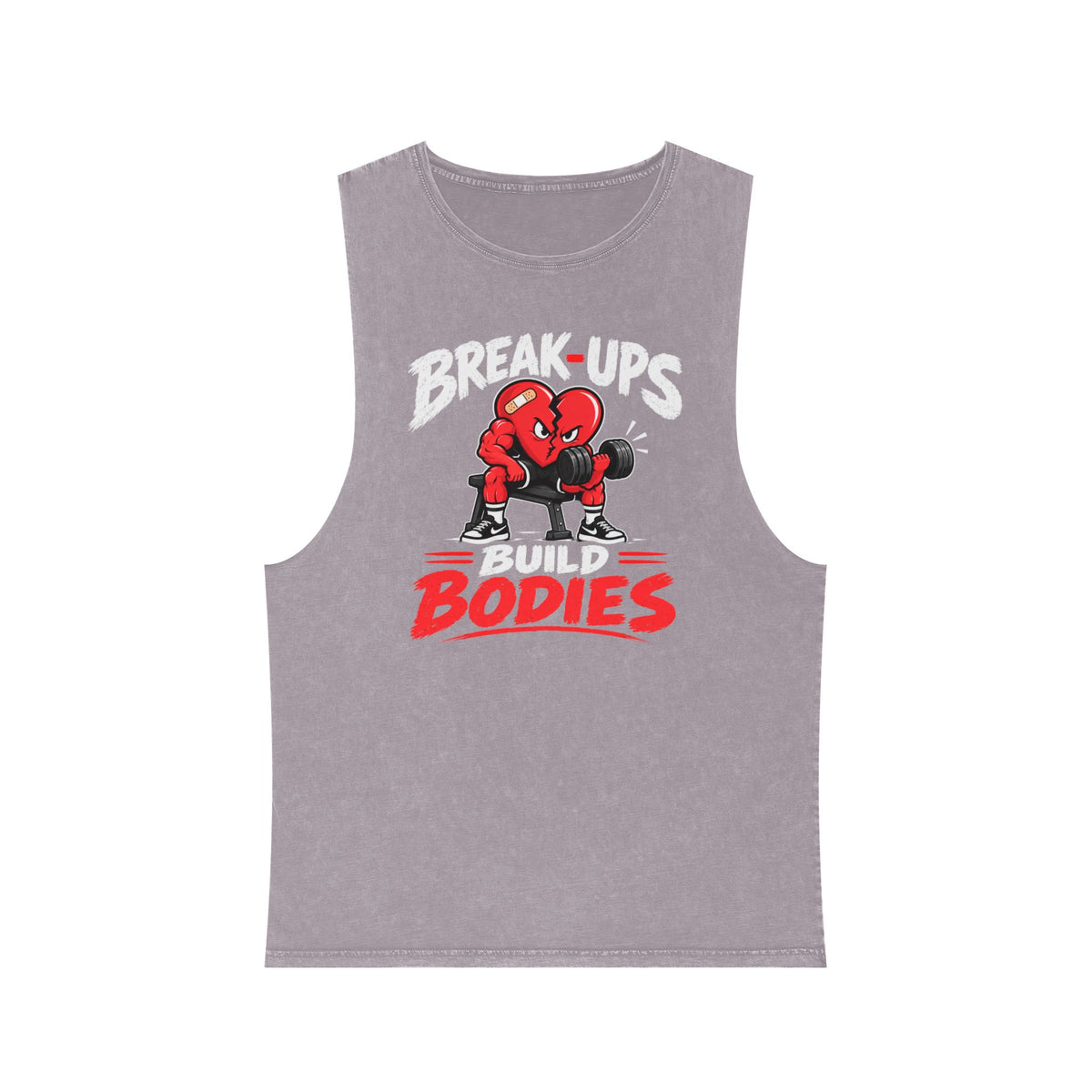 Break-Ups Build Bodies Stonewash Tank — Funny Gym Workout Muscle Tank