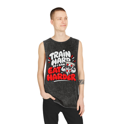 I Train Hard So I Can Eat Harder – Stonewash Tank