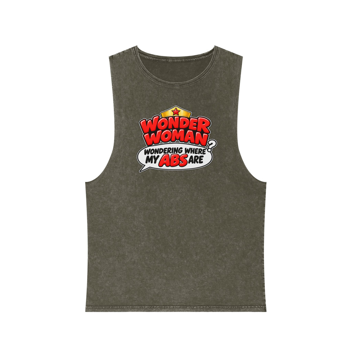 Wondering Where My Abs Are – Stonewash Tank
