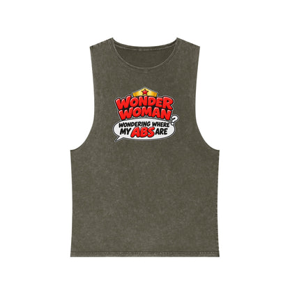 Wondering Where My Abs Are – Stonewash Tank